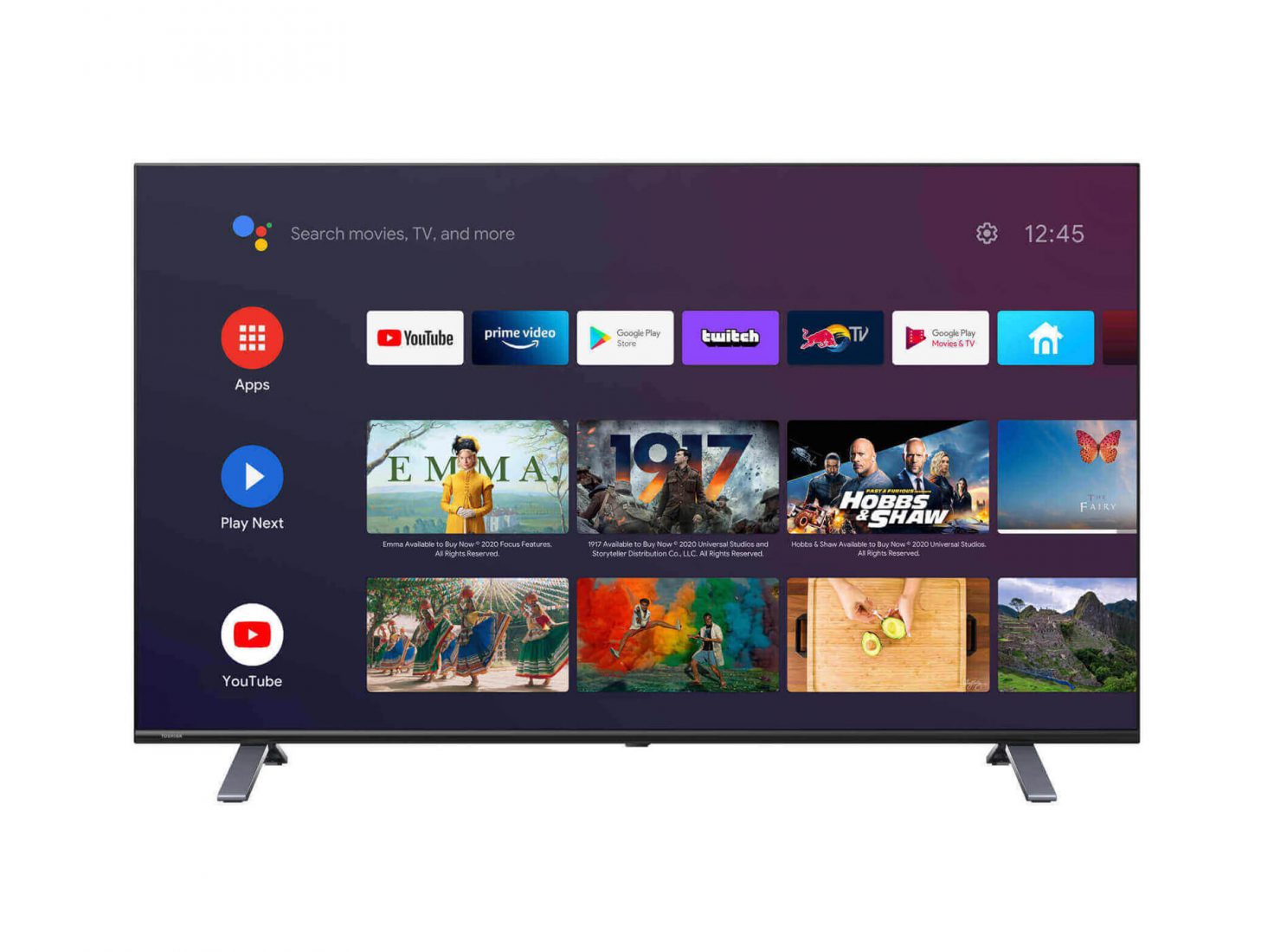 Toshiba 55 Inch Smart TV 55C350 – 4K UHD VIDAA Smart TV; Dolby Atmos, Bluetooth, Free-to-Air, Frameless